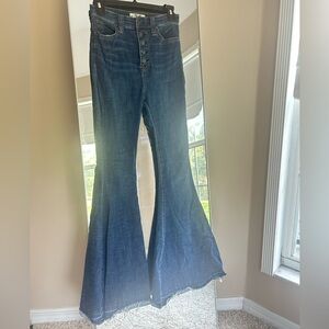 Free People Dark Wash Flare Jeans, Size 26